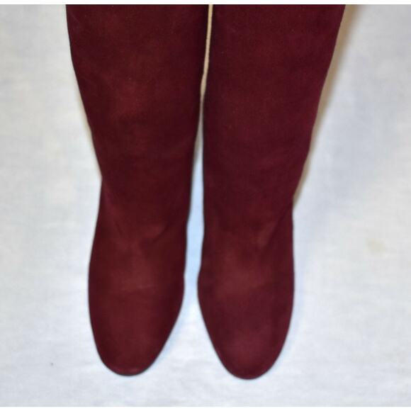 B20 NEW STUART WEITZMAN Charlie Caberne Red Suede Knee Boot Shoes Sz 5.5 M $798 - Picture 5 of 11